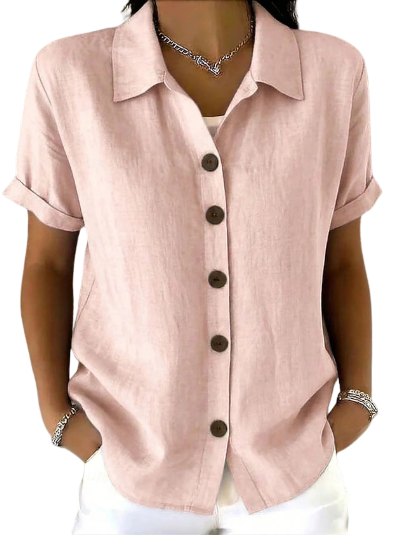 Teresa Cristina | Camisa de Manga Corta Holgada