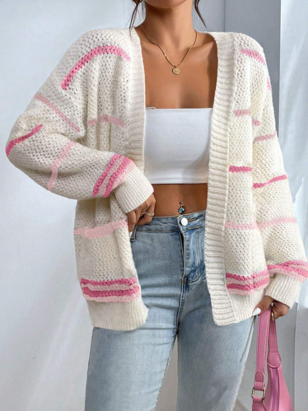 Nuria Teresa | Chaqueta de Punto Ancha de Manga Larga