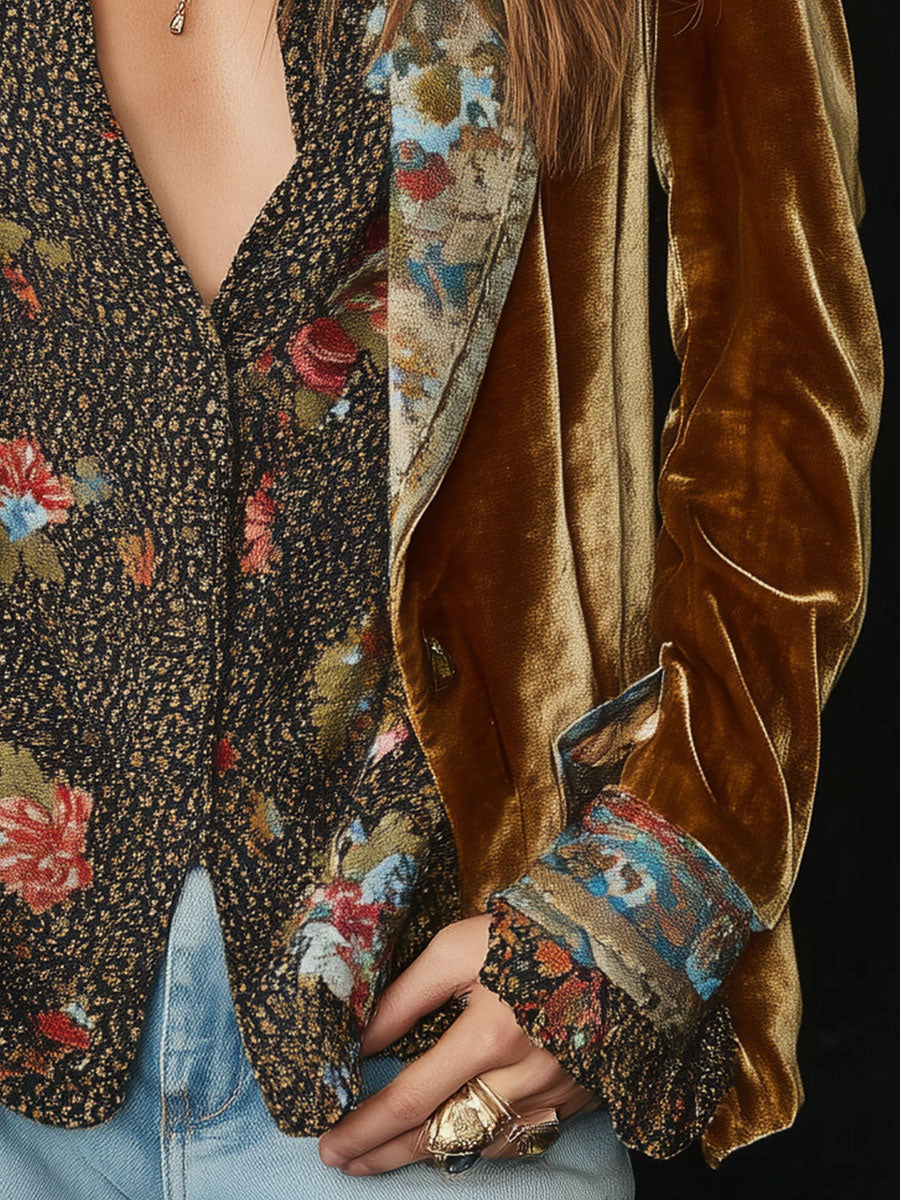 Consuelo | Americana Patchwork con Estampado Floral Vintage
