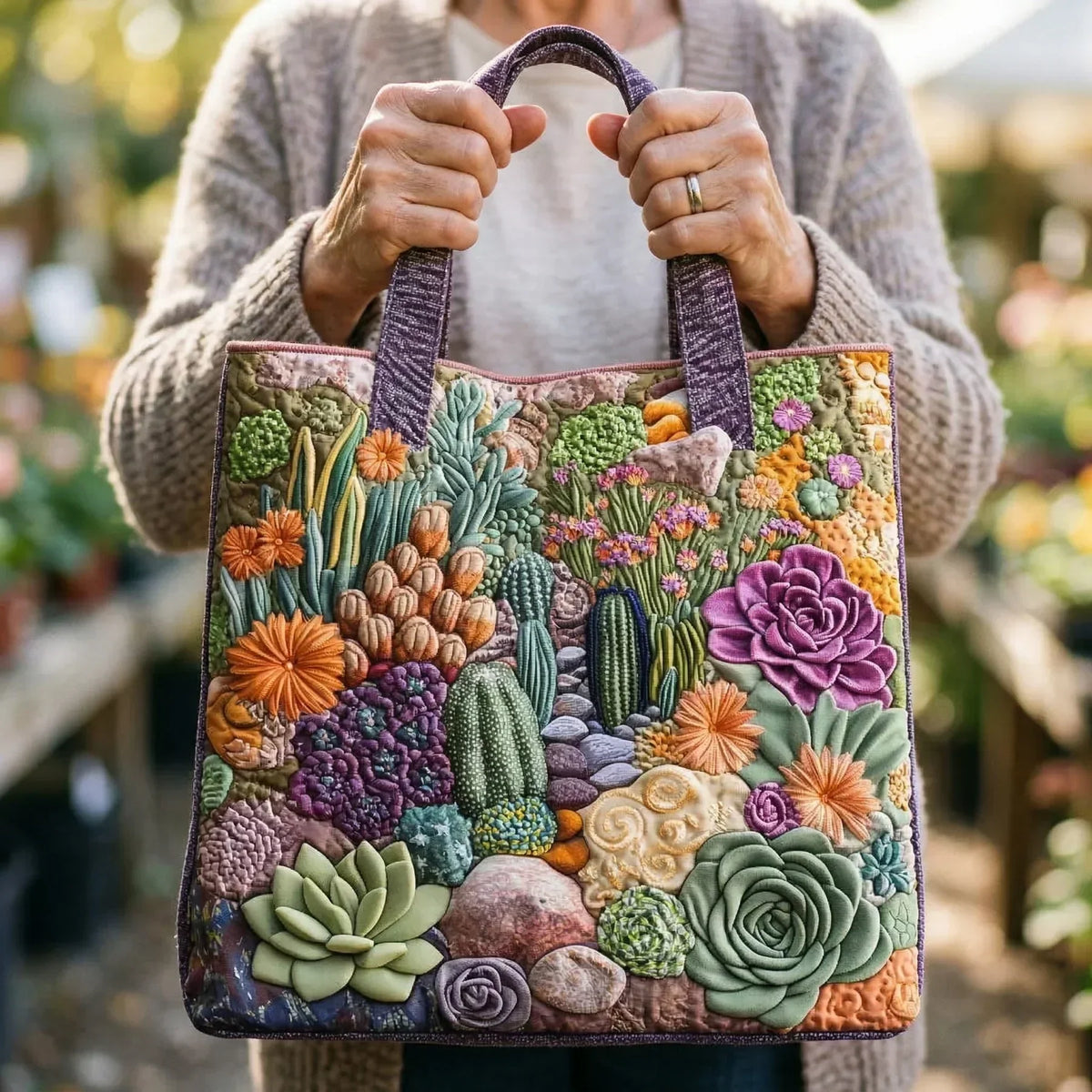 Aroa | Bolso Artesanal Jardín de Suculentas