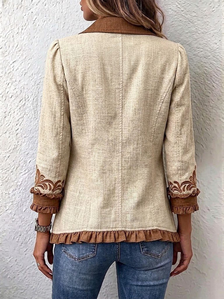 Emilia | Chaqueta Floral Bordada con Volantes