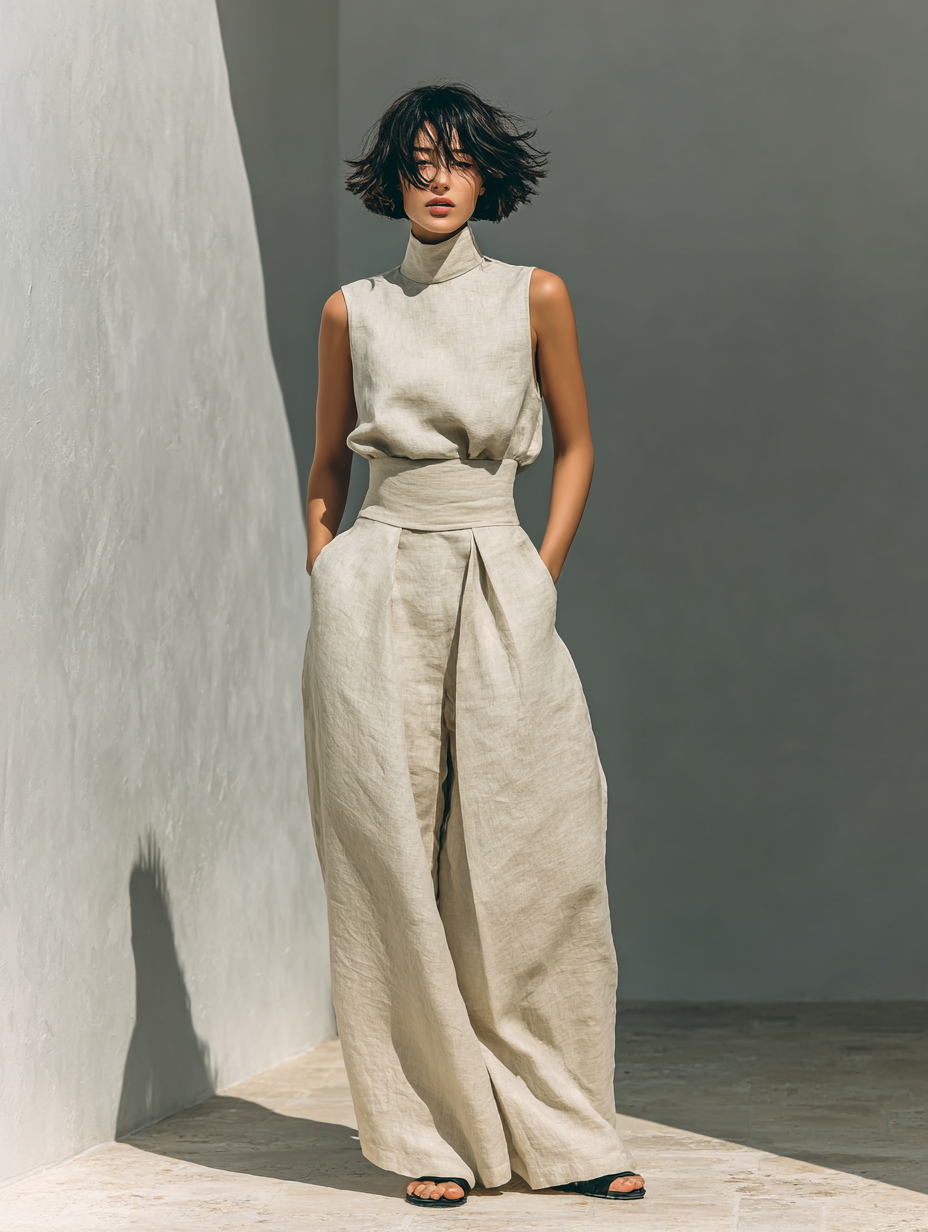 Venancia | Conjunto Minimalista Top y Pantalón Ancho