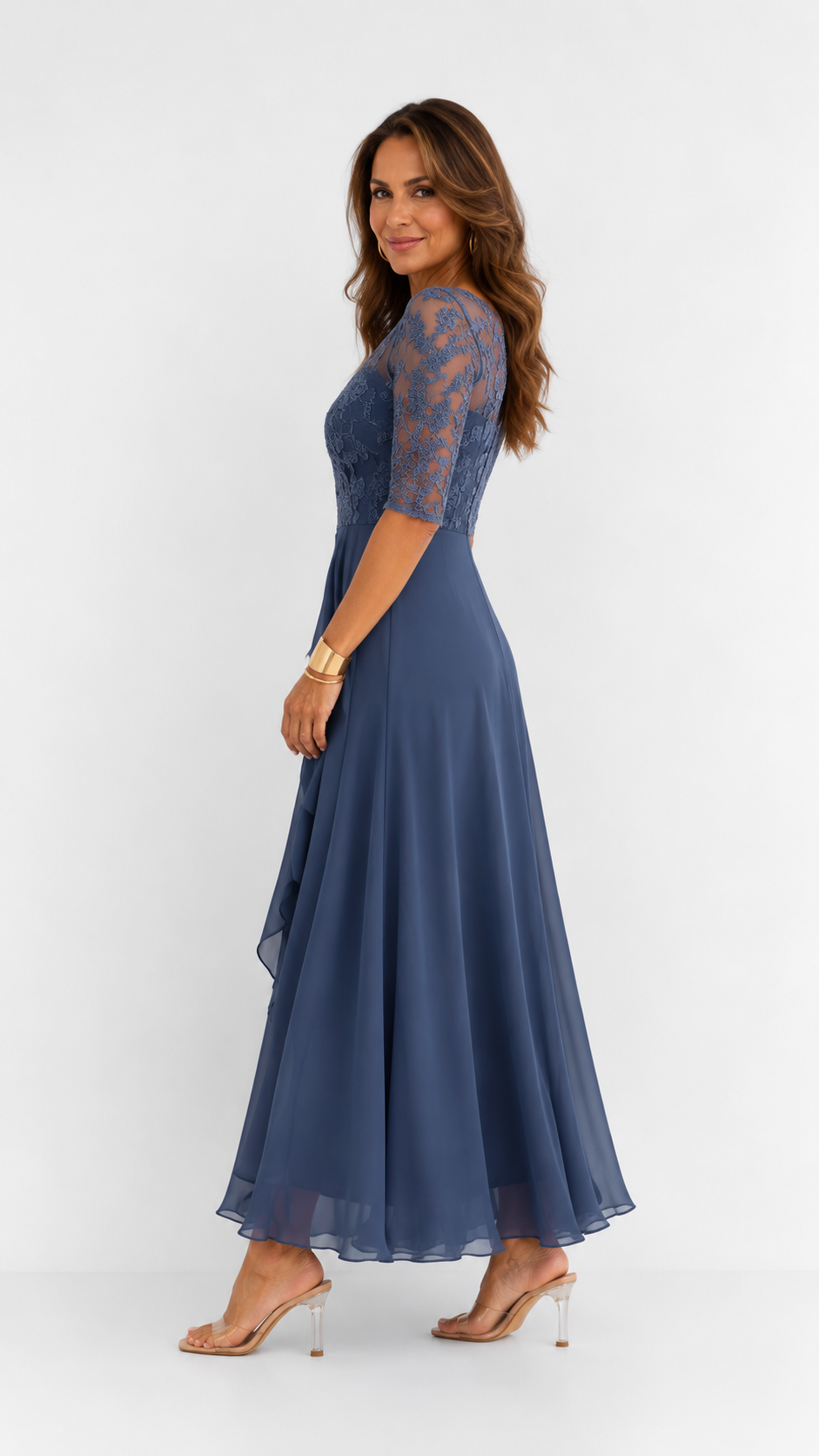 María del Valle | Vestido Midi Elegante de Encaje