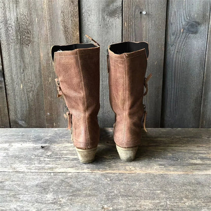 María Raquel | Botas de Piel de Caña Media