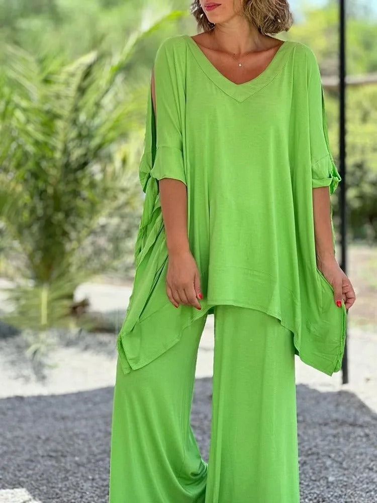 Úrsula | Conjunto Túnica Hombros Descubiertos y Pantalón