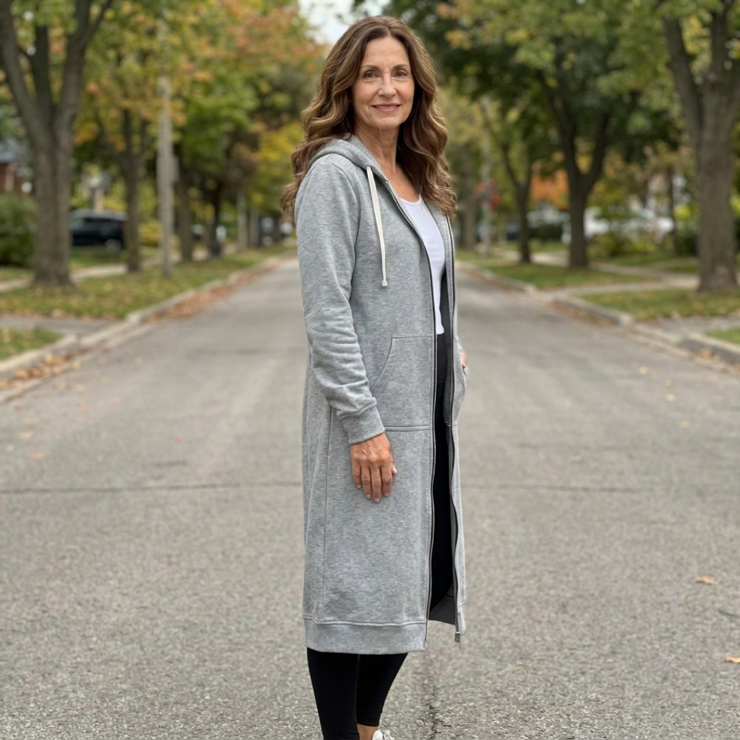 Beatriz | Chaqueta de Punto Larga con Cremallera