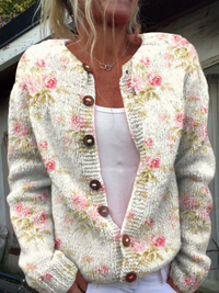 Ana Lucía | Chaqueta de Punto Floral Vintage