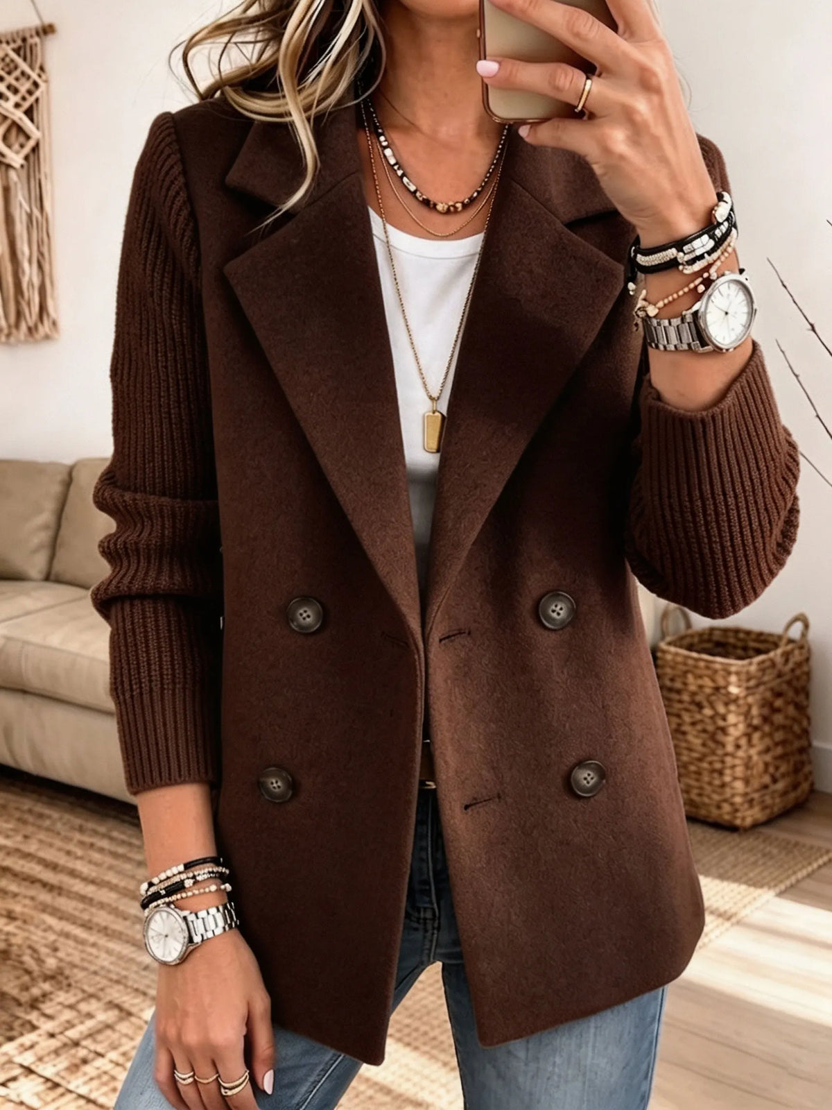 Ascensión | Americana Elegante con Mangas de Punto