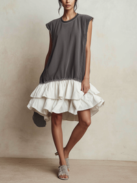 Ilaria | Vestido casual con bloques de color, corte amplio, de vacaciones