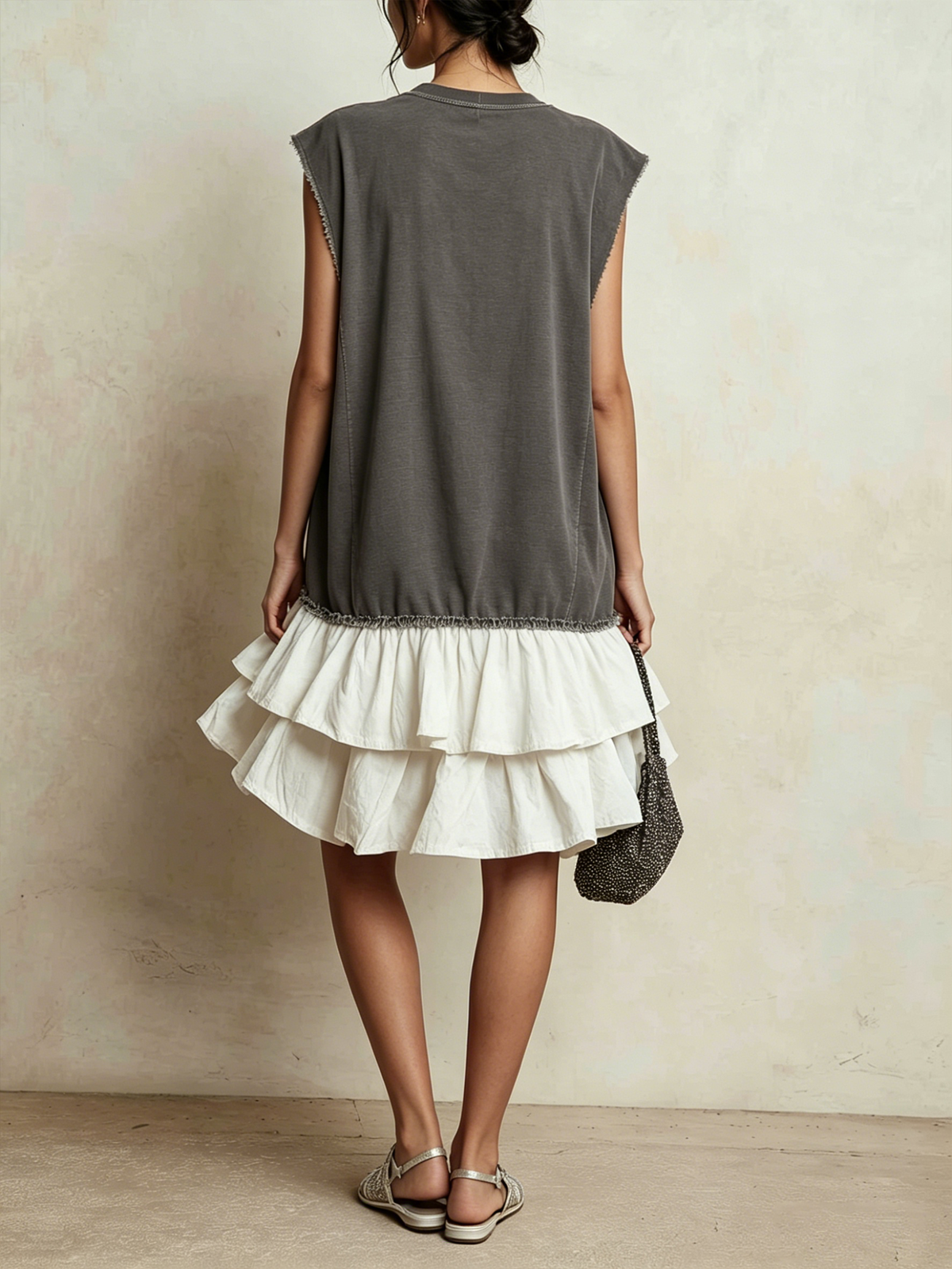 Ilaria | Vestido casual con bloques de color, corte amplio, de vacaciones