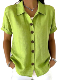 Teresa Cristina | Camisa de Manga Corta Holgada