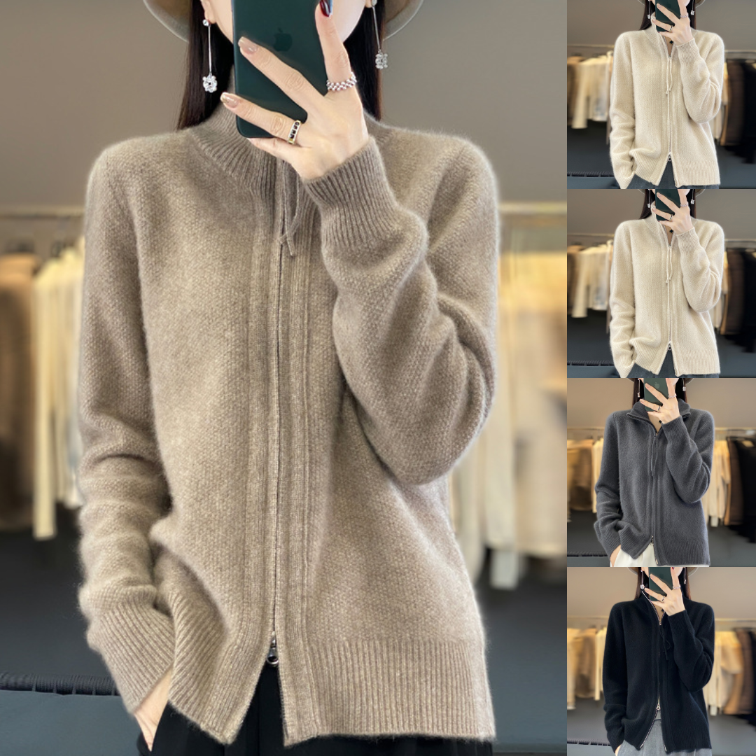 Pilar | Chaqueta de Punto Suave con Cremallera