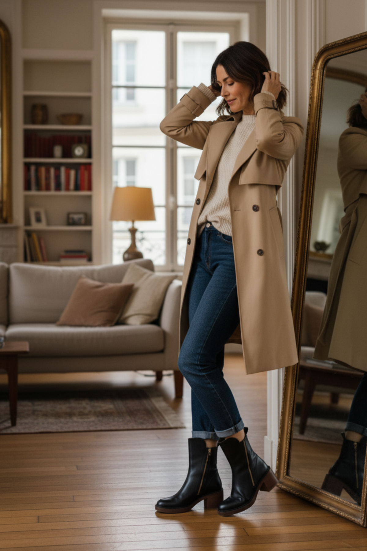 Natalia | Botas de Piel con Tacón Cuadrado