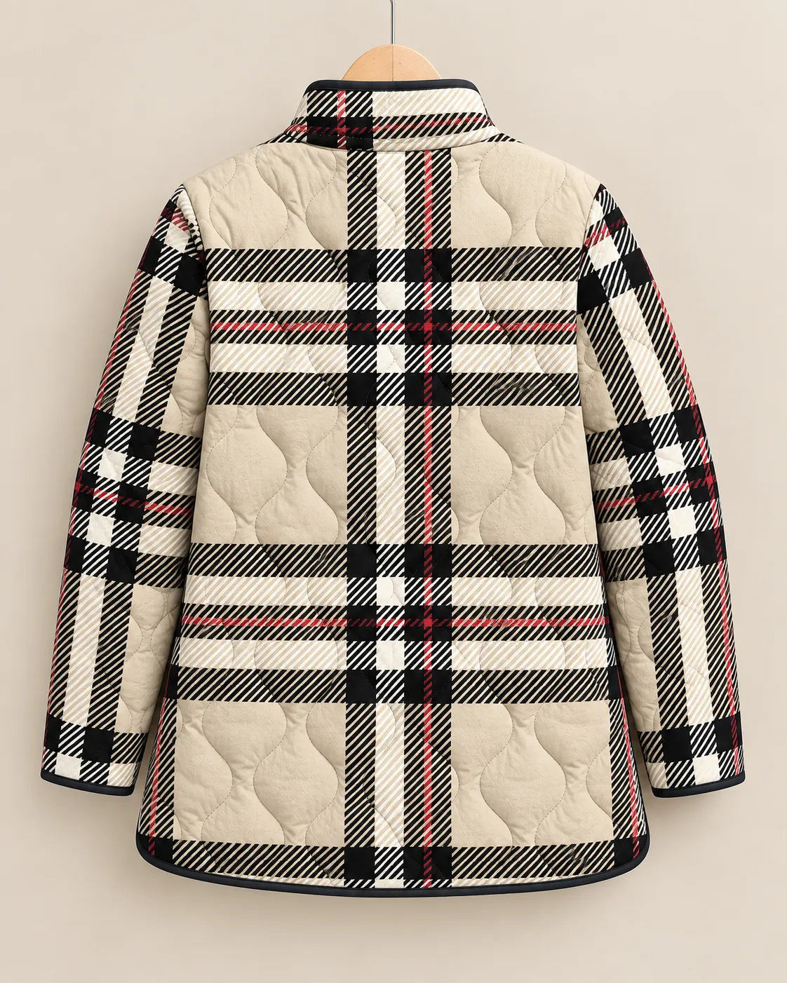 Laura | Chaqueta Acolchada de Cuadros Clásicos