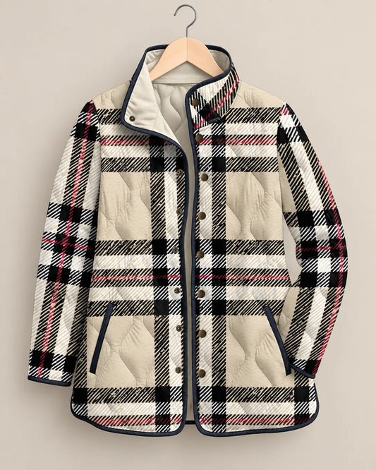 Laura | Chaqueta Acolchada de Cuadros Clásicos
