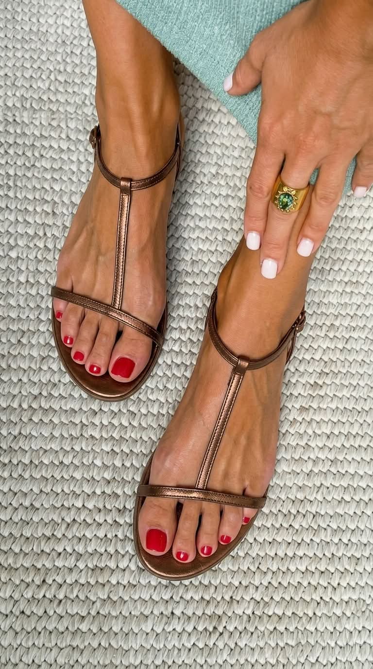 Blanca | Sandalias Doradas de Verano