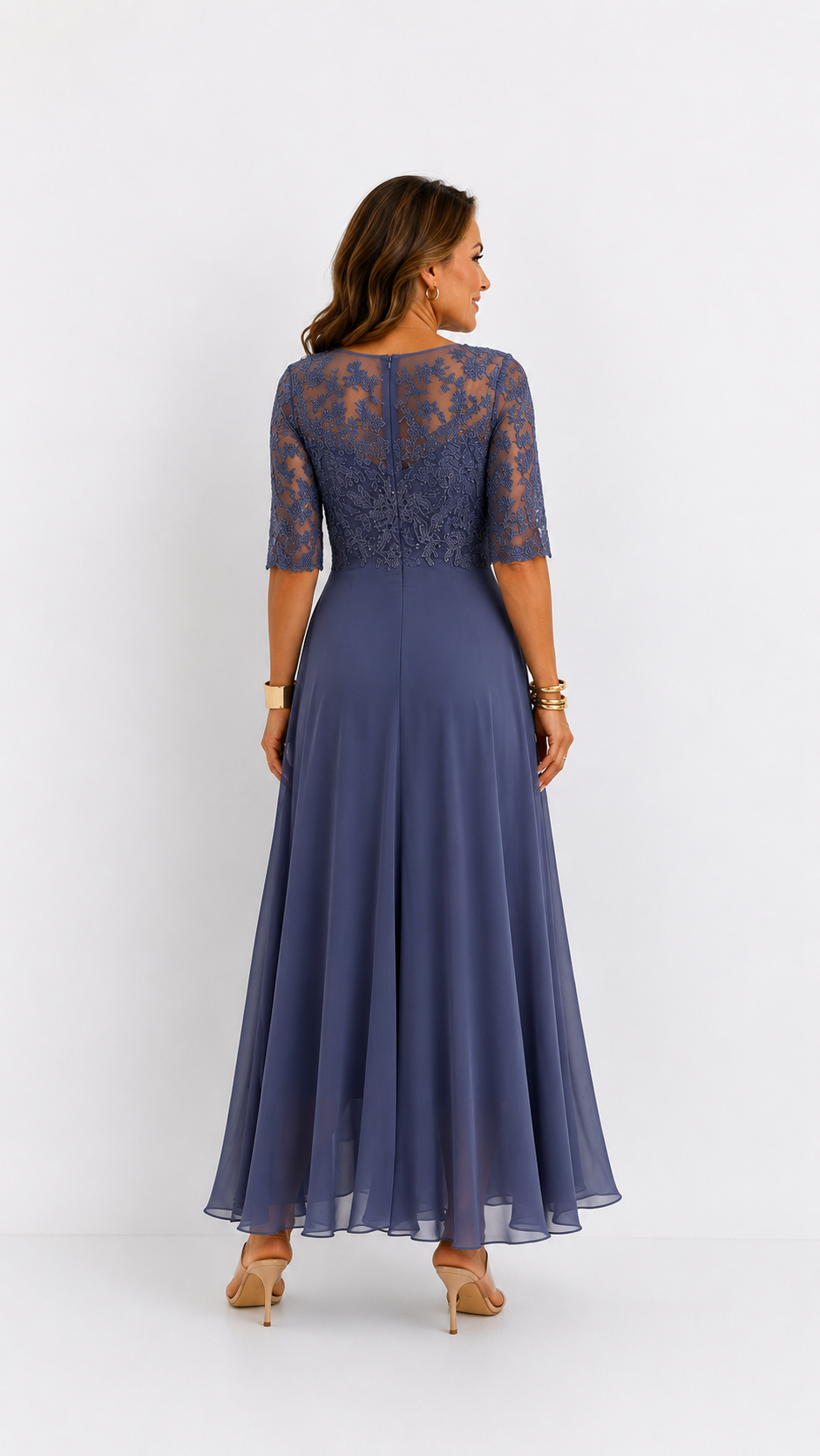 María del Valle | Vestido Midi Elegante de Encaje