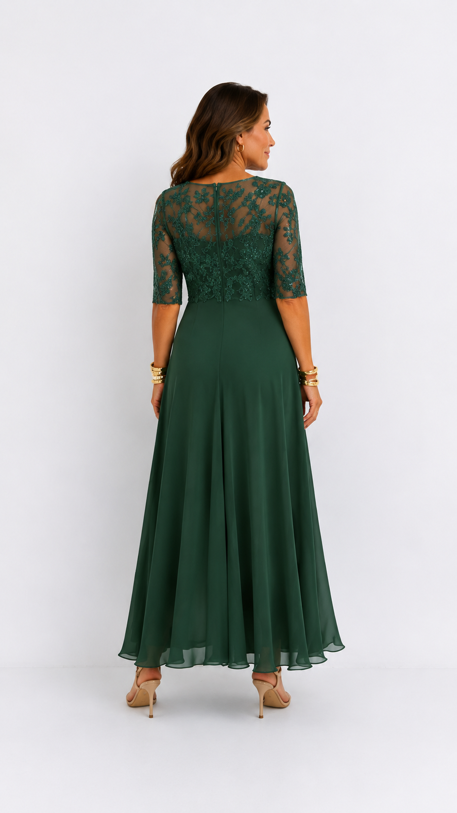 María del Valle | Vestido Midi Elegante de Encaje