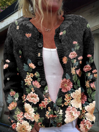 Ana Reyes | Chaqueta de Punto Floral Vintage