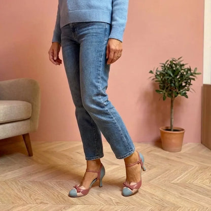 Amparo | Salones Vintage Bicolor con Lazo
