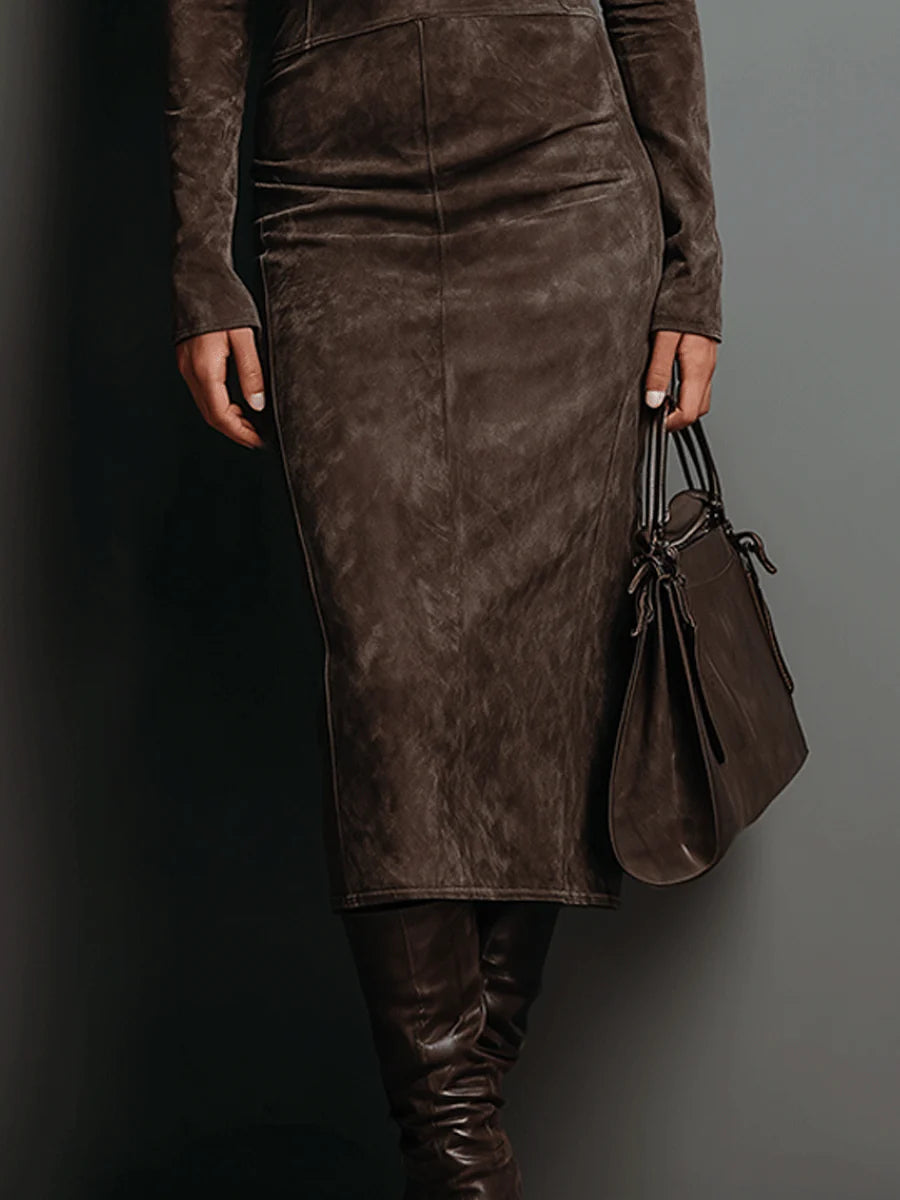 Mariló | Vestido Midi Marrón