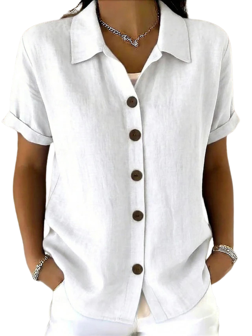 Teresa Cristina | Camisa de Manga Corta Holgada