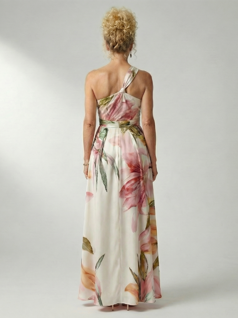 Amiela | Vestido Maxi Halter con Estampado Floral Grande