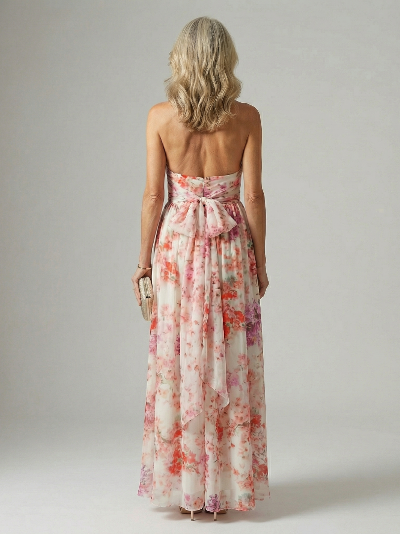 Elyana | Vestido Maxi Floral Halter de Tejido Fluido