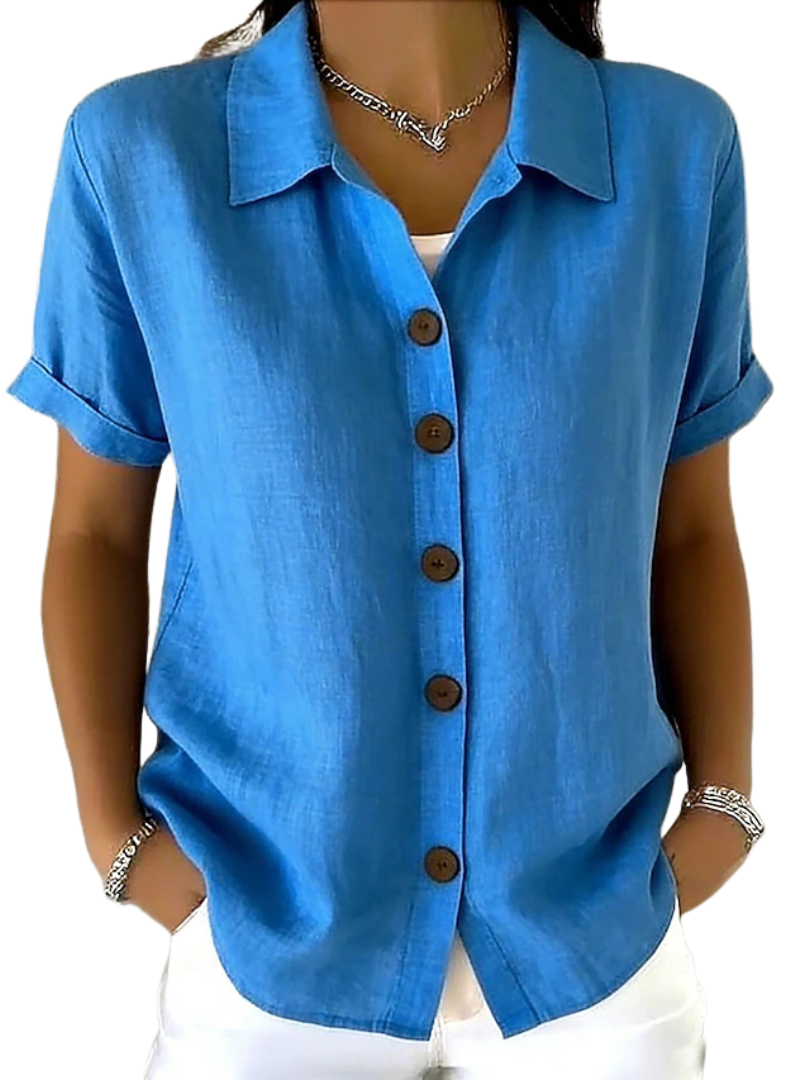 Teresa Cristina | Camisa de Manga Corta Holgada