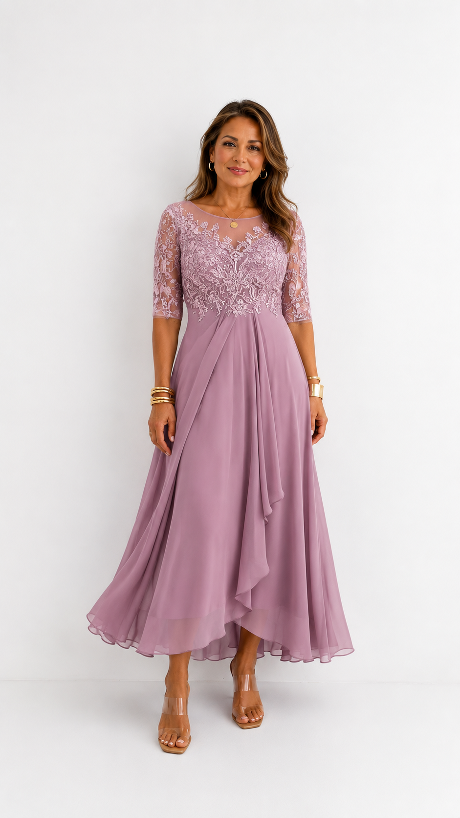 María del Valle | Vestido Midi Elegante de Encaje