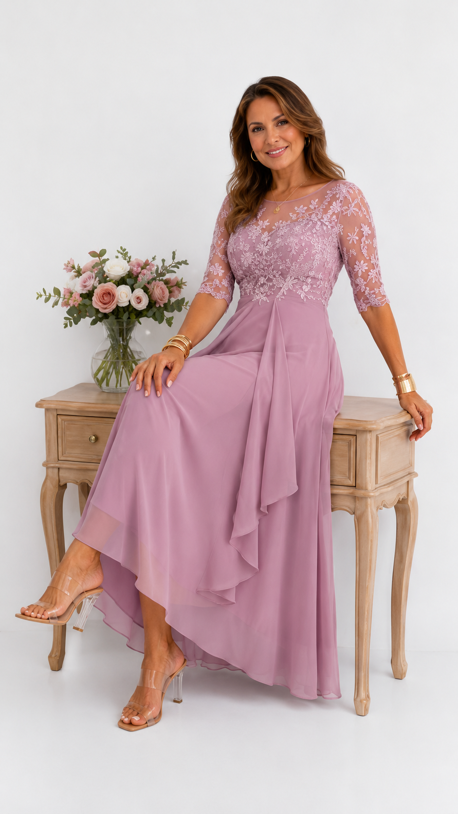 María del Valle | Vestido Midi Elegante de Encaje