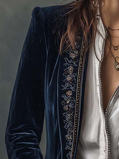 Matilde | Chaqueta Larga Bordada Vintage