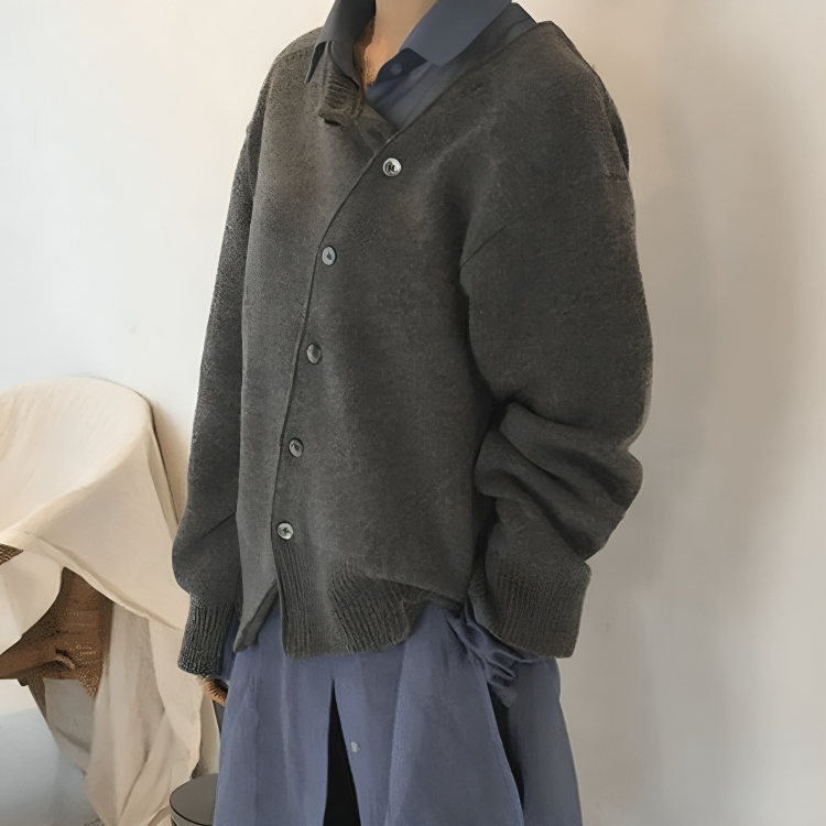Juana | Chaqueta de Punto con Botones Asimétricos
