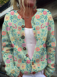 María Rosa | Chaqueta de Punto Floral Vintage