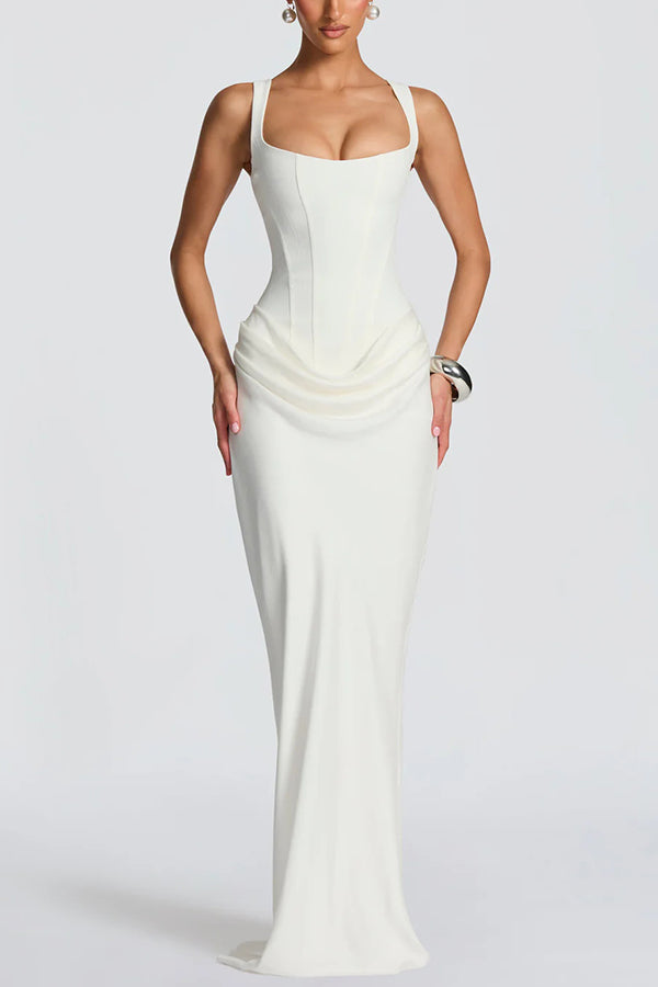 Mariví | Vestido Maxi con Escote Cuadrado