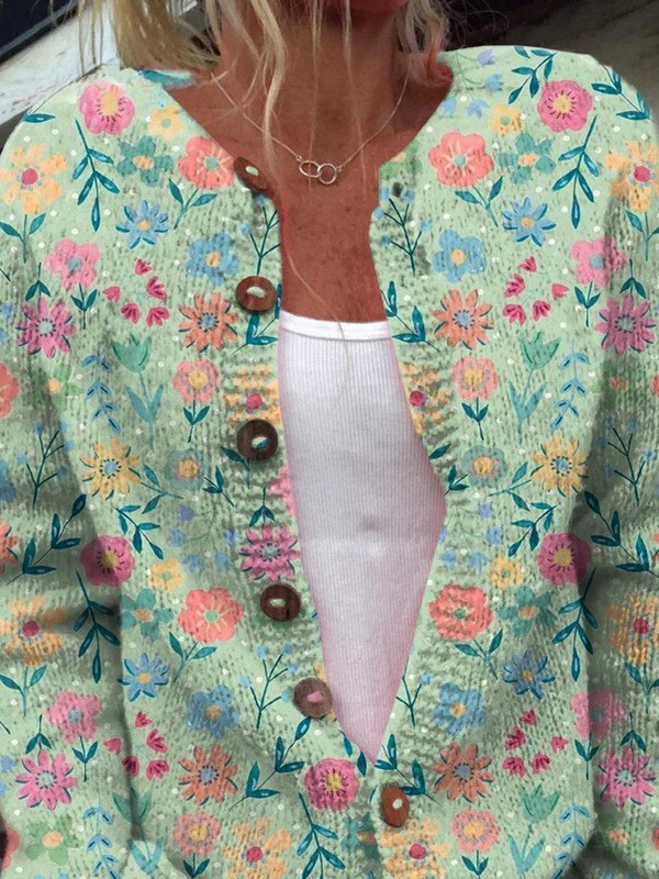 María Rosa | Chaqueta de Punto Floral Vintage