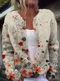 Ana Nieves | Chaqueta de Punto Floral Vintage
