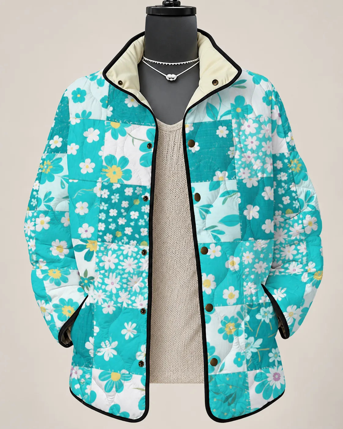 Paula | Chaqueta Acolchada Flores de Pradera