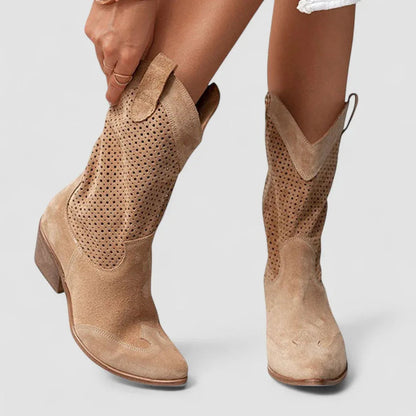 María Patricia | Botas Western de Ante Perforado
