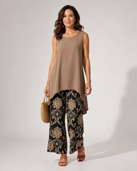 Tránsito | Conjunto Boho Túnica y Pantalón Ancho