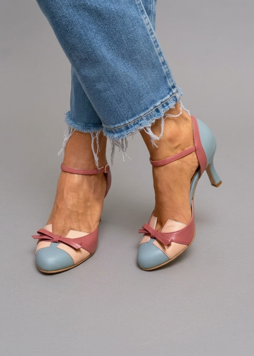 Amparo | Salones Vintage Bicolor con Lazo