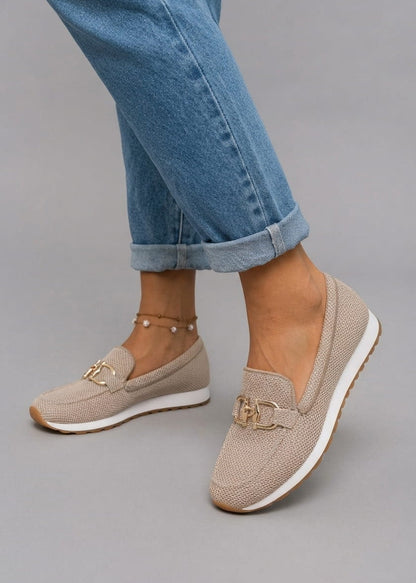 Lourdes | Mocasines Cómodos con Detalle Dorado
