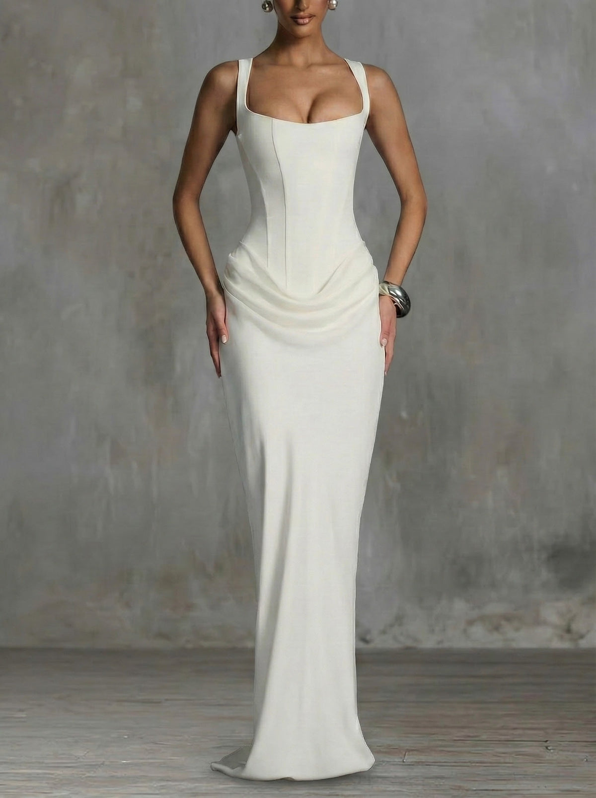 Mariví | Vestido Maxi con Escote Cuadrado