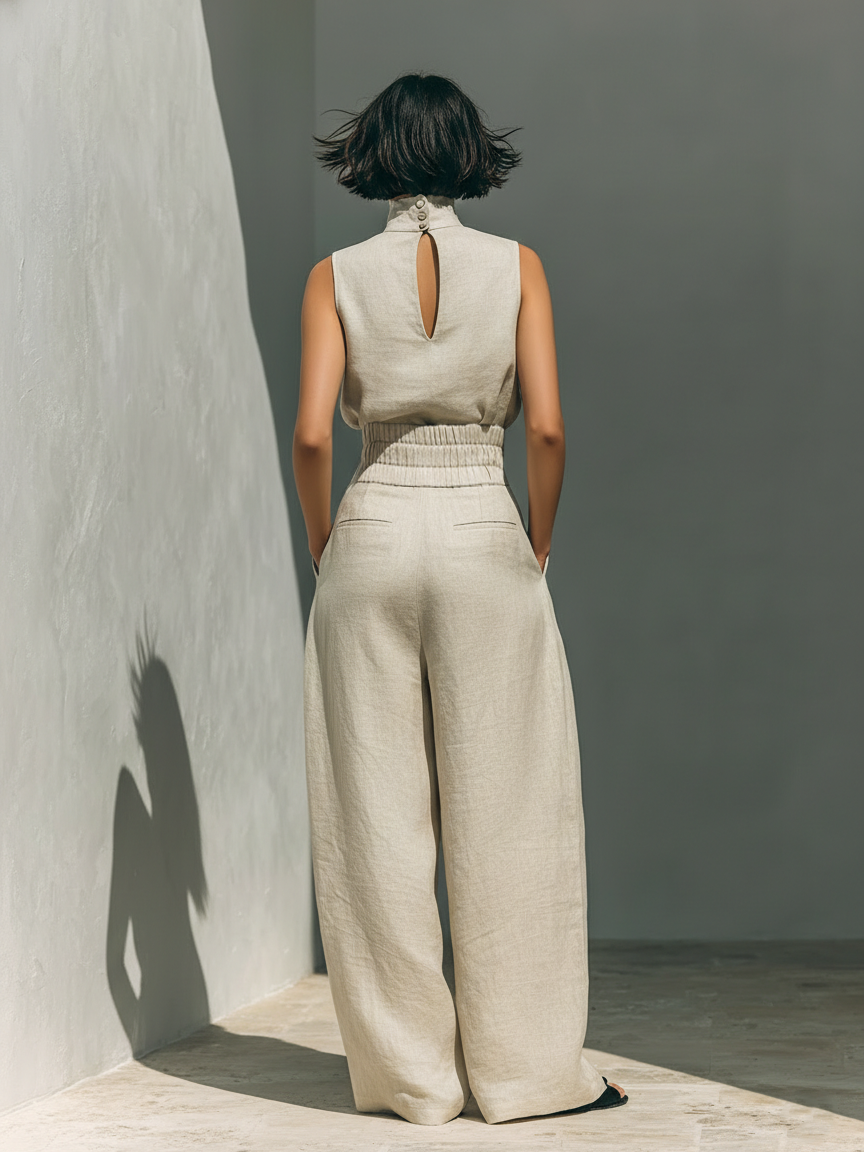 Venancia | Conjunto Minimalista Top y Pantalón Ancho