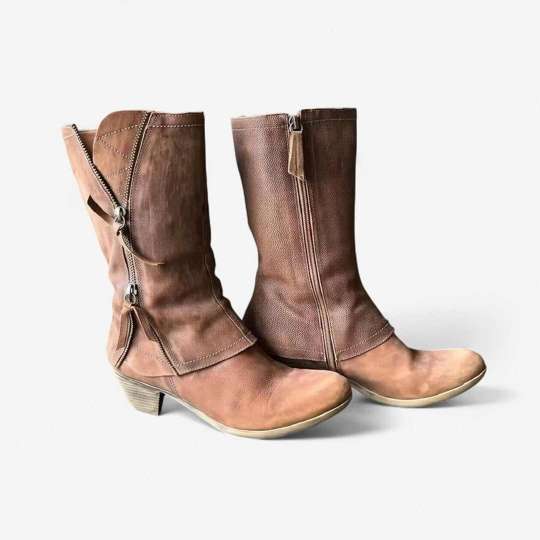 María Raquel | Botas de Piel de Caña Media