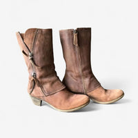 María Raquel | Botas de Piel de Caña Media