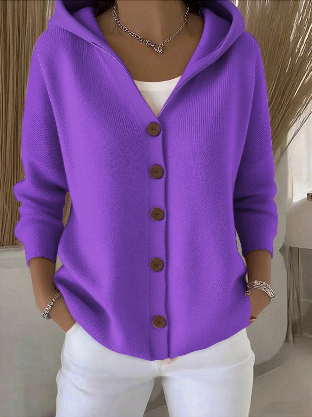 Nuria | Chaqueta de Punto con Capucha
