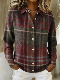 Teresa Pilar | Chaqueta de Punto de Cuadros Clásica
