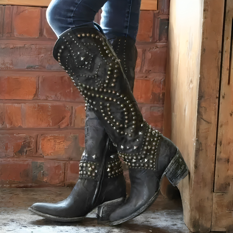 María Sonia | Botas Altas Western con Tachuelas