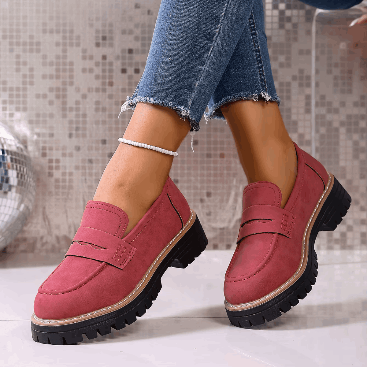 Agustina | Mocasines con Plataforma Estilo College